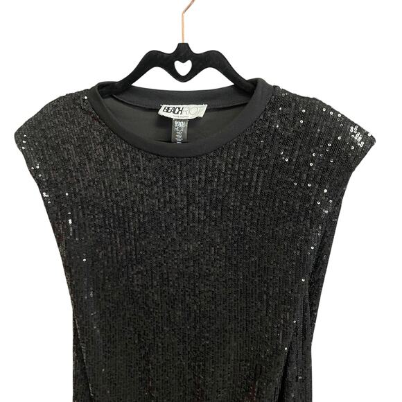 Beach Riot Mirabel Sequin Mini Dress in Black Midnight Sparkle Womens Size Small - Picture 3 of 6